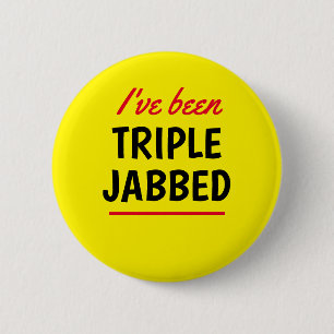 Macaron Rond 5 Cm J'ai été triple Jabbed Jaune