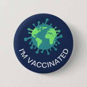 Macaron Rond 5 Cm J'ai été vacciné contre le vaccin contre le covid