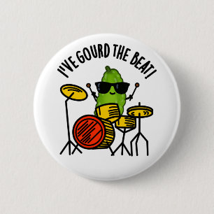Macaron Rond 5 Cm J'Ai Gourd The Beat Funny Drummer Veggie Pun