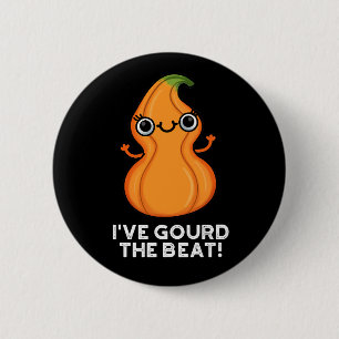 Macaron Rond 5 Cm J'ai Gourd The Beat Funny Veggie Pun Dark BG