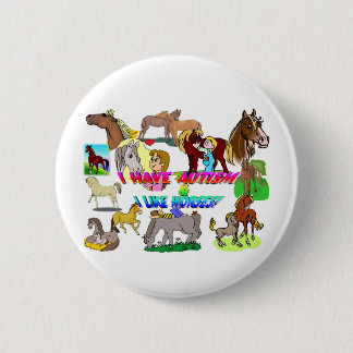 Macaron Rond 5 Cm j'ai l'autisme n comme des chevaux
