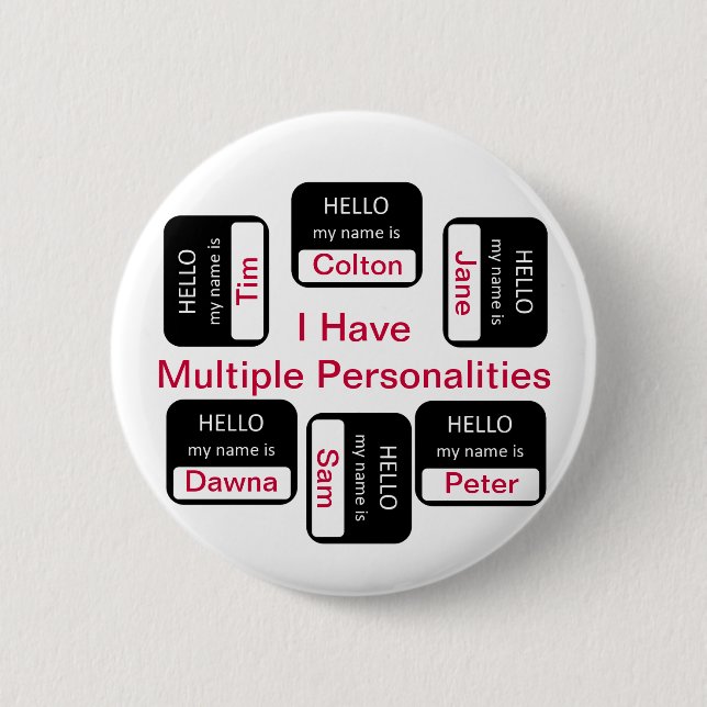 Macaron Rond 5 Cm J'ai le bouton de personnalités multiples (Devant)