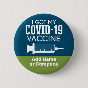 Macaron Rond 5 Cm J'ai mon vaccin contre le Covid-19 - Ajouter le no