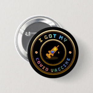 Macaron Rond 5 Cm J'Ai Obtenu Mon Vaccin Contre Le CVID 