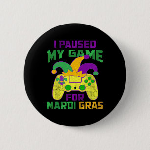 Macaron Rond 5 Cm J'Ai Suspendu Mon Jeu Pour Mardi Gras Controller V