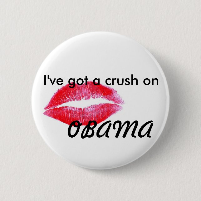 Macaron Rond 5 Cm J'ai un écrasement sur Obama (Devant)