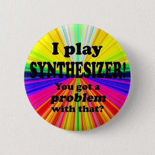 Macaron Rond 5 Cm J'Ai Un Problème Avec Ça, Synthétiseur