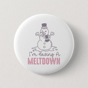 Macaron Rond 5 Cm J'ai une fonte - Drôle Snowman Design