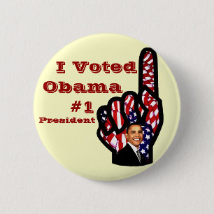 Macaron Rond 5 Cm J'ai voté, Barack Obama_