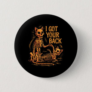 Macaron Rond 5 Cm J'Ai Votre Ck Drôle Halloween Chat Skeleton Skelet