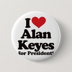 Macaron Rond 5 Cm J'aime Alan Keyes pour le président