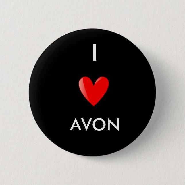 Macaron Rond 5 Cm J'aime Avon (Devant)