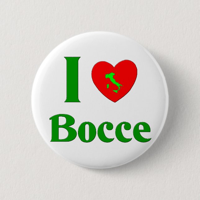 Macaron Rond 5 Cm J'aime Bocce (Devant)