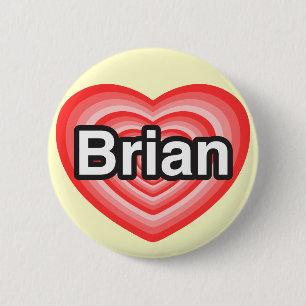 Macaron Rond 5 Cm J'aime Brian. Je t'aime Brian. Cœur