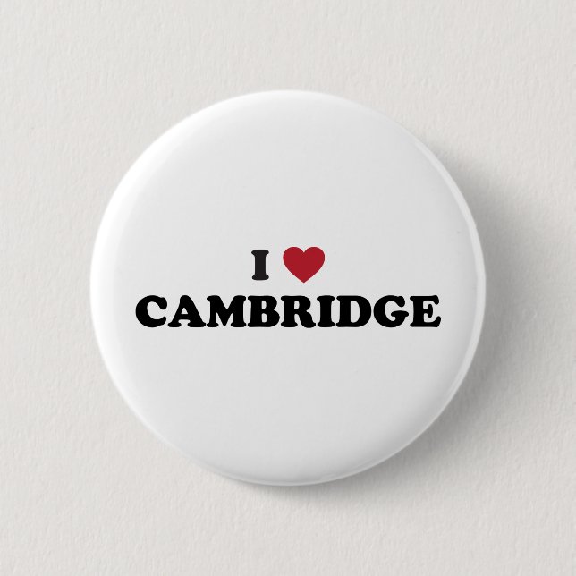 Macaron Rond 5 Cm J'aime Cambridge le Massachusetts (Devant)