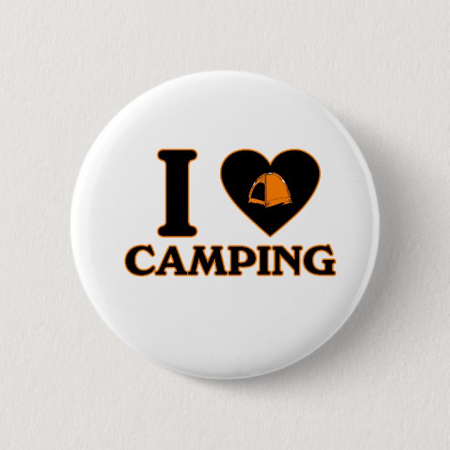Macaron Rond 5 Cm J'aime camper (Devant)