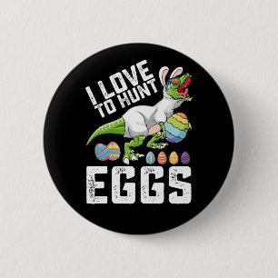 Macaron Rond 5 Cm J'aime chasser les œufs de dinosaure de Pâques T R