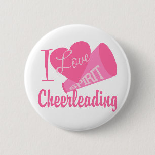 Macaron Rond 5 Cm J'Aime Cheerleader