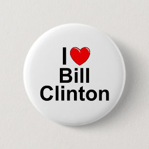 Macaron Rond 5 Cm J'aime (coeur) Bill Clinton