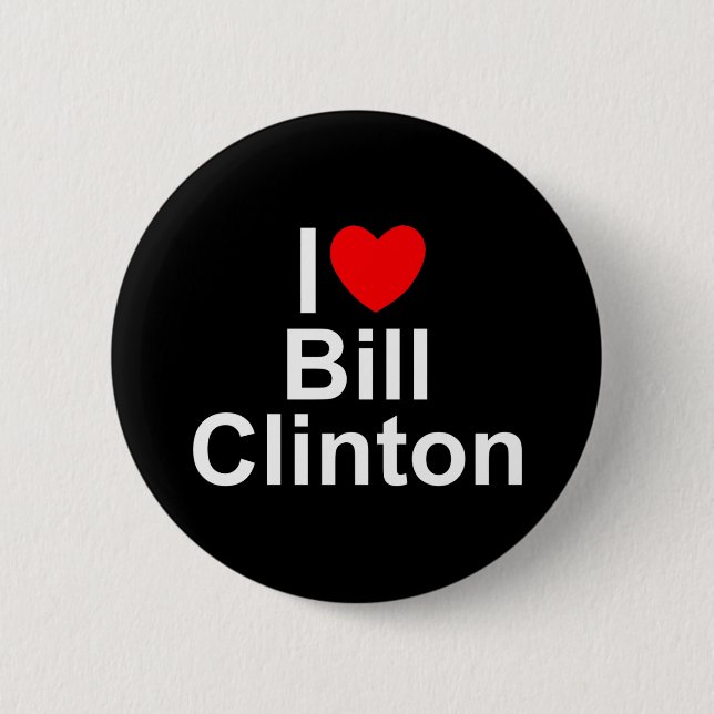 Macaron Rond 5 Cm J'aime (coeur) Bill Clinton (Devant)