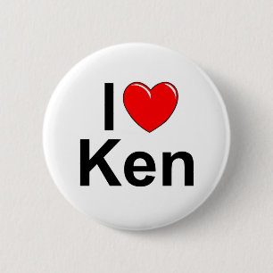 Macaron Rond 5 Cm J'aime (coeur) Ken