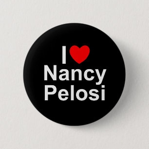 Macaron Rond 5 Cm J'aime (coeur) Nancy Pelosi