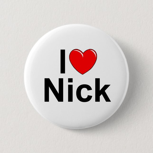 Macaron Rond 5 Cm J'aime (coeur) Nick (Devant)