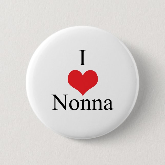 Macaron Rond 5 Cm J'aime (coeur) Nonna (Devant)