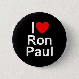 Macaron Rond 5 Cm J'aime (coeur) Ron Paul