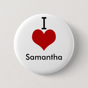 Macaron Rond 5 Cm J'aime (coeur) Samantha
