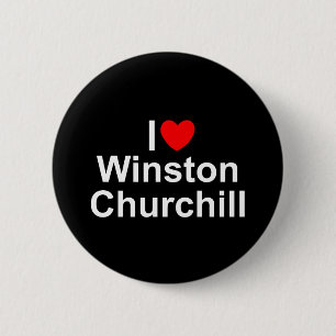 Macaron Rond 5 Cm J'aime (coeur) Winston Churchill