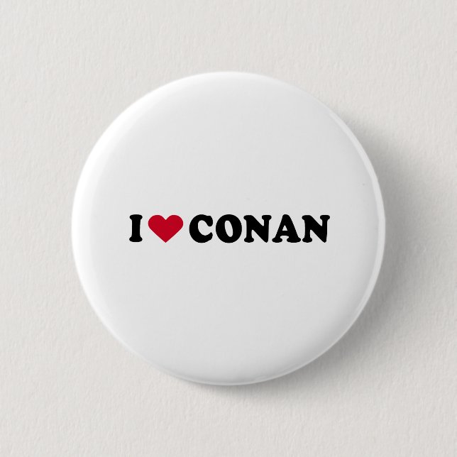 MACARON ROND 5 CM J'AIME CONAN (Devant)