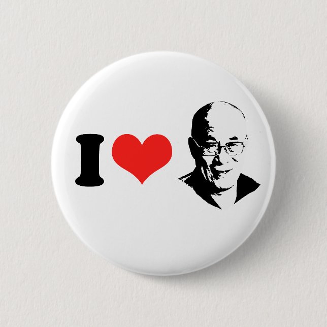 Macaron Rond 5 Cm J'aime Dalai Lama (Devant)