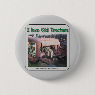Macaron Rond 5 Cm J'aime de vieux tracteurs d'IH
