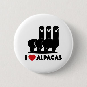 Macaron Rond 5 Cm J'aime des alpaga