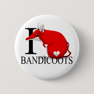 Macaron Rond 5 Cm J'aime des boutons de Bandicoots