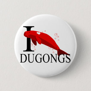 Macaron Rond 5 Cm J'aime des boutons de Dugongs