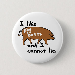 Macaron Rond 5 Cm J'aime des bouts de porc et je ne peux pas me