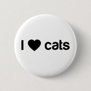 Macaron Rond 5 Cm J'aime des chats