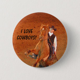 Macaron Rond 5 Cm J'AIME DES COWBOYS ! - bouton