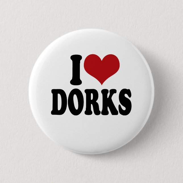 Macaron Rond 5 Cm J'aime des dorks (Devant)