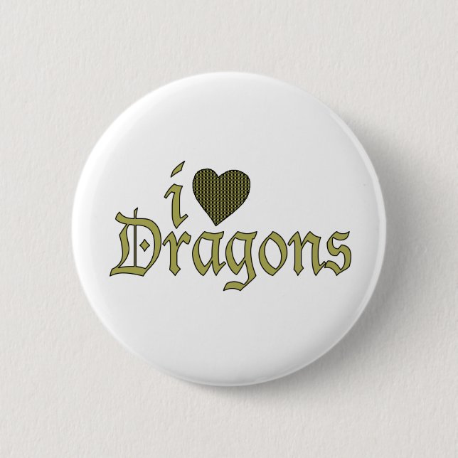 Macaron Rond 5 Cm J'aime des dragons (Devant)
