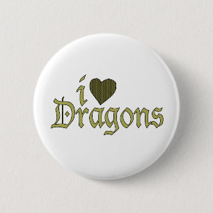 Macaron Rond 5 Cm J'aime des dragons