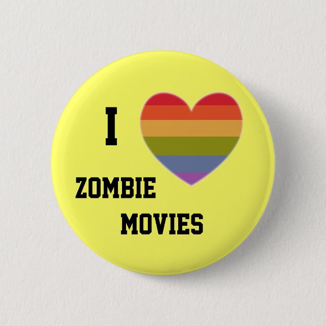 Macaron Rond 5 Cm J'aime des films de zombi (Devant)