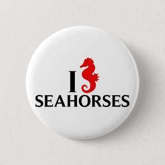 Macaron Rond 5 Cm J'aime des hippocampes, hippocampes
