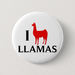 Macaron Rond 5 Cm J'aime des lamas