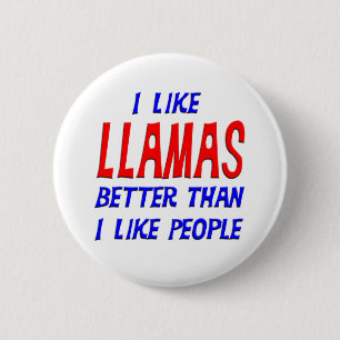 Macaron Rond 5 Cm J'aime des lamas meilleurs que j'aime le bouton de