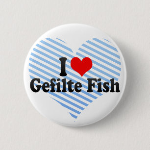 Macaron Rond 5 Cm J'aime des poissons de Gefilte