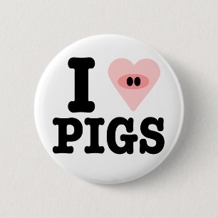 Macaron Rond 5 Cm j'aime des porcs