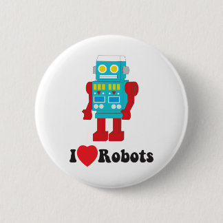 Macaron Rond 5 Cm J'aime des robots !